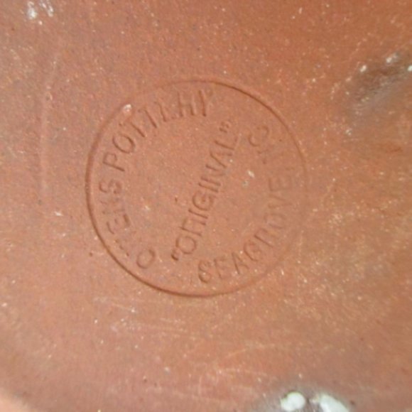 Little Crock with lid Blue Heart vintage Owens Pottery Seagrove North Carolina - Picture 5 of 5